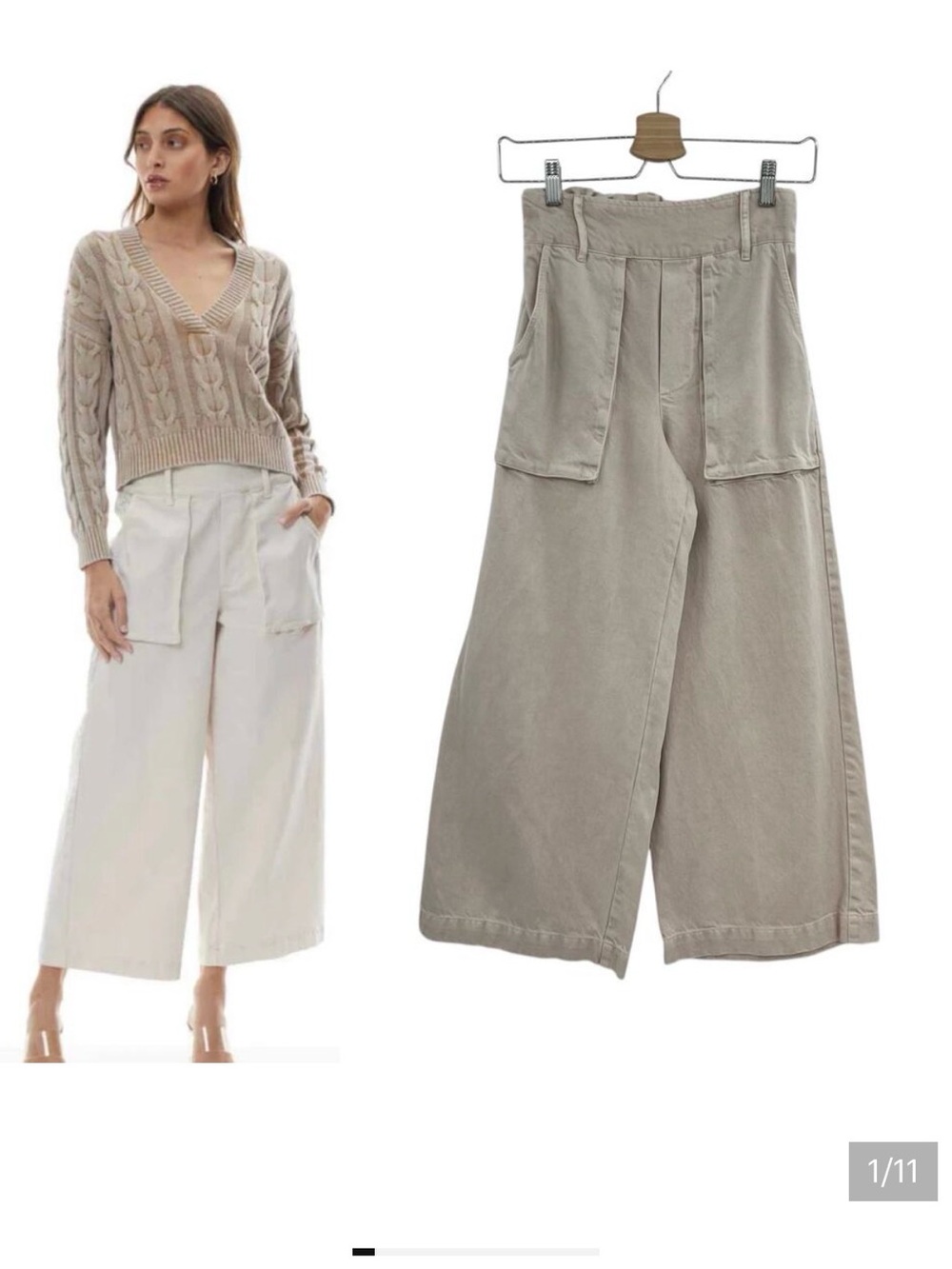 Young Fabulous & Broke Wide-Leg Crop Utility Pants - Taupe